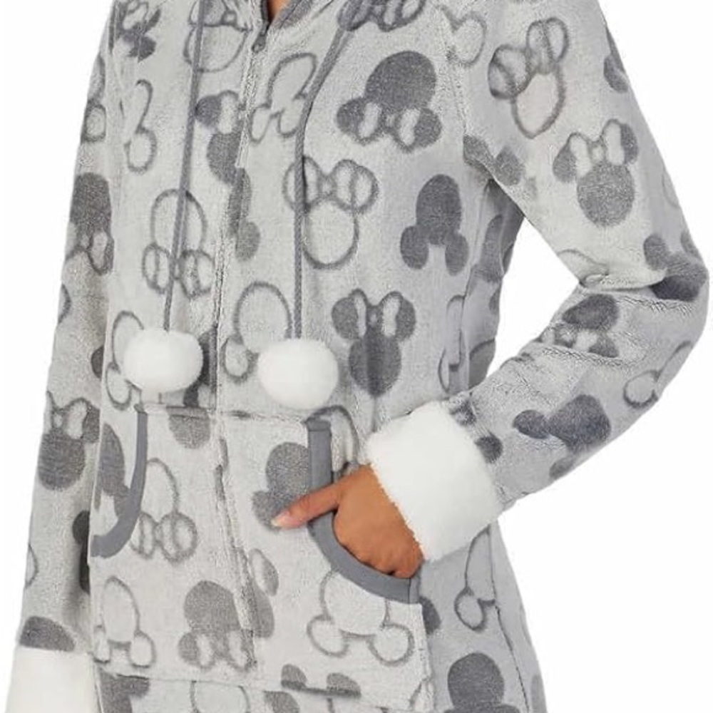 Playful Gray and White Hoodie with Pom-Poms